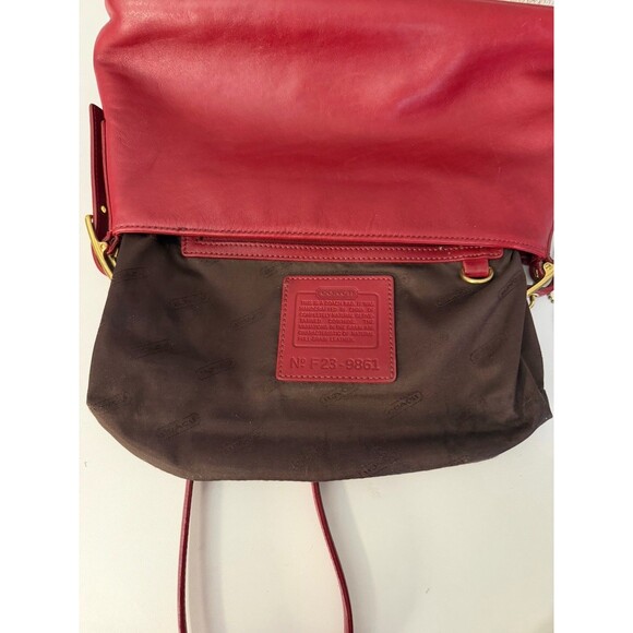 Coach Vintage Legacy Purse Ladies Shoulder Bag Red Leather Medium F23-9861 - Picture 10 of 12